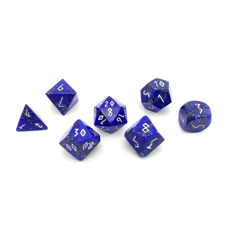 Norse Foundry 7 Die Gemstone RPG Dice Set: Lapis Pyrite