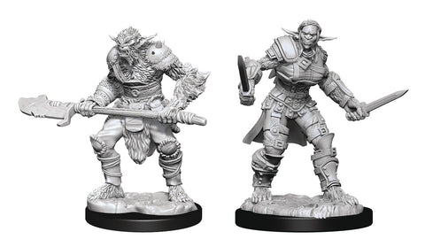 Wizkids: Nolzur's Marvelous Miniatures: Bugbear Barbarian Male & Bugbear Rogue Female