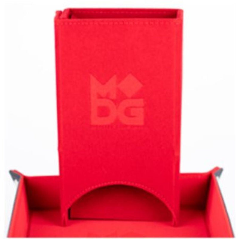 Metallic Dice Games Fold Up Velvet Dice Tower: Red