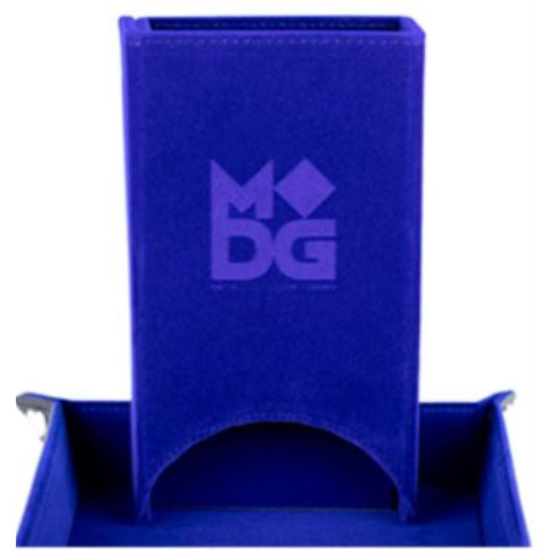 Metallic Dice Games Fold Up Velvet Dice Tower: Blue