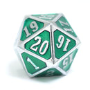Die Hard Dice Roll Down Counter - Shiny Silver with Emerald