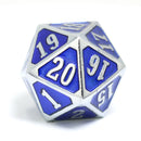Die Hard Dice Roll Down Counter - Shiny Silver with Sapphire
