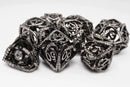 Foam Brain Games Midnight Metal Jeweled Hollow Hearts RPG Metal Dice Set