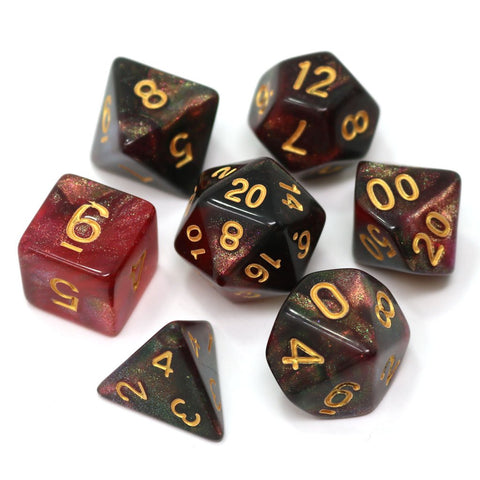 Die Hard Dice 7 Die RPG Dice Set: Midnight Rose