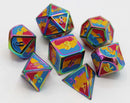 Foam Brain Games: Metal RPG Dice Set: Pansexual Pride Flag