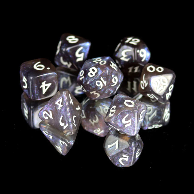 Die Hard Dice: 7pc RPG Set: Elessia Kybr: Passion with White