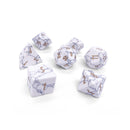 Norse Foundry 7 Die Gemstone RPG Dice Set: White Howlite