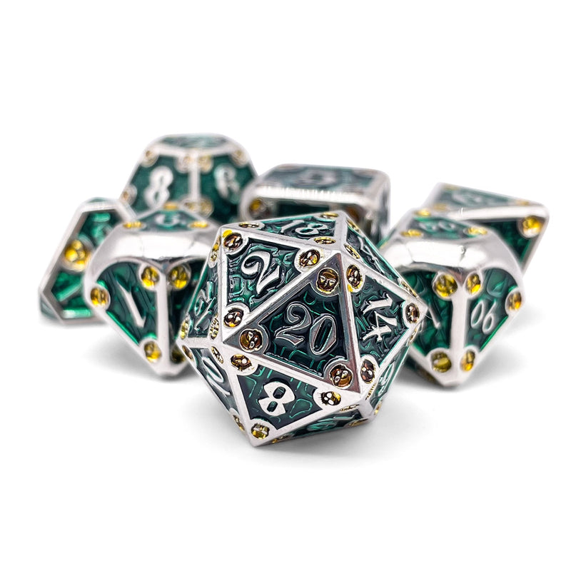 Norse Foundry 7 Die Metal RPG Dice Set: Dungeon Delve Trickster