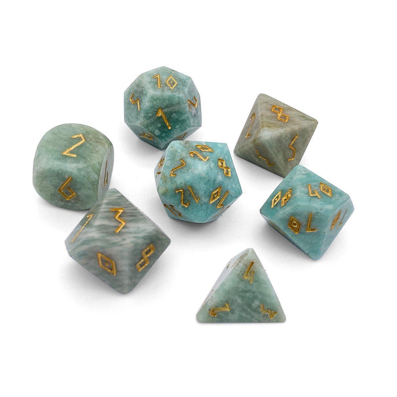 Norse Foundry 7 Die Trustone RPG Dice Set: Russian Amazonite