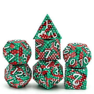 Foam Brain Games: Metal RPG Dice Set: Dragon Scale: Pit Viper