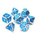 Die Hard Dice 7 Die Metal Dice Set: Mythica Platinum Aquamarine
