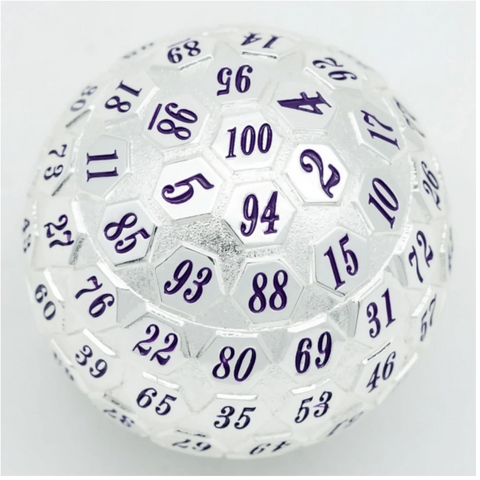 Foam Brain Games 45mm Metal D100 - Platinum with Purple