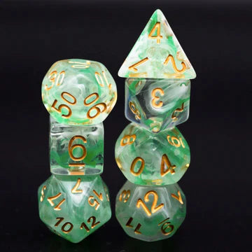 Foam Brain Games Prasine Mist RPG Dice Set