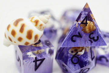 Foam Brain Games Sharp Edge RPG Dice Set: Purple Coral & Sea Snail