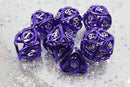 Foam Brain Games Purple Hollow Hearts RPG Metal Dice Set