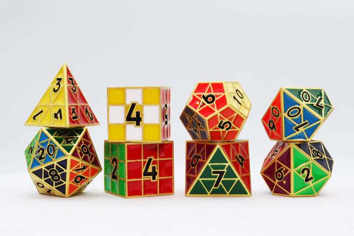 Foam Brain Games Puzzle Cubes: Gold Metal RPG Metal Dice Set
