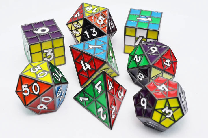 Foam Brain Games Puzzle Cubes: Midnight Metal RPG Metal Dice Set