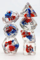 Foam Brain Games RPG Dice Set: Red & Blue Flower