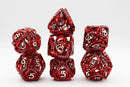 Foam Brain Games Red Jeweled Hollow Hearts RPG Metal Dice Set