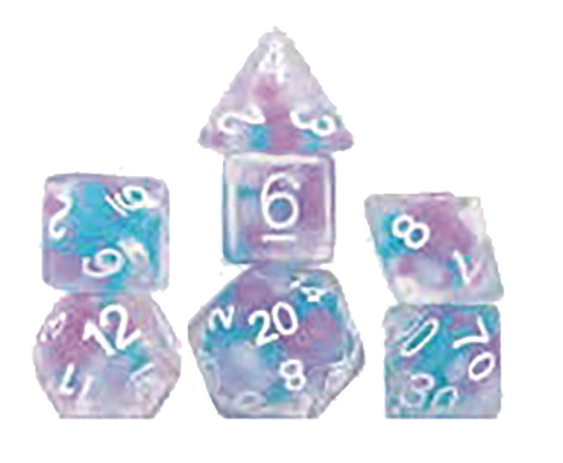 Sirius Dice: 7 Die Set: Cotton Candy Glowworm