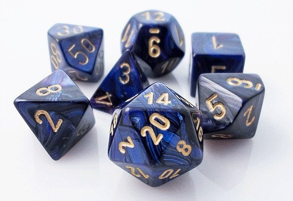 Chessex Scarab: Royal Blue/Gold 7 Dice Set