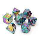 Die Hard Dice 7 Die Metal Dice Set: Mythica Scorched Rainbow