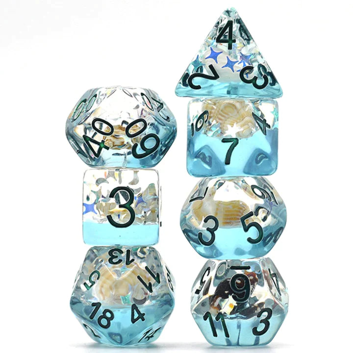 Foam Brain Games RPG Dice Set: Blue Beach Conch