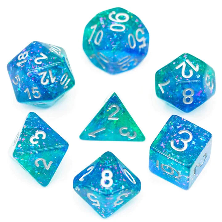 Foam Brain Games RPG Dice Set: Ocean Glitter