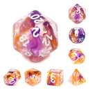 Foam Brain Games Purple & Orange Swirl Dice RPG Dice Set