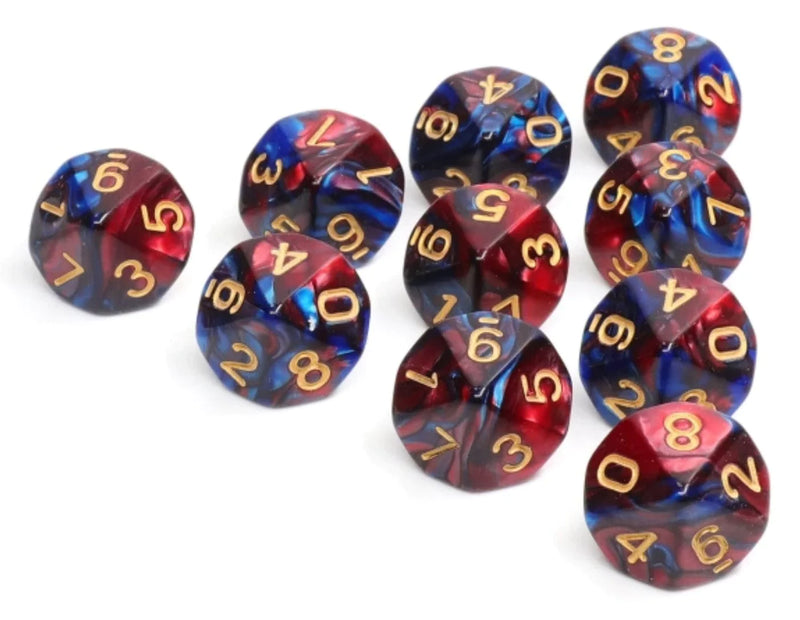 Foam Brain Games 10 Piece D10's - Blue Blood