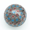 Foam Brain Games 45mm Metal D100 - Black Metal w/ Red & Blue