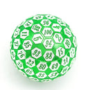 Foam Brain Games 45mm Metal D100 - Green and Silver