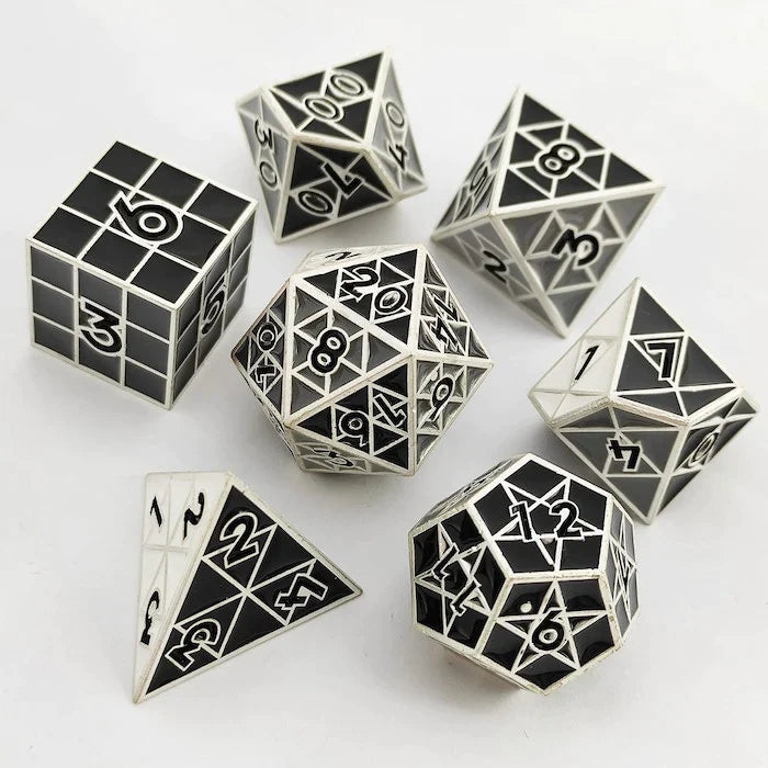 Foam Brain Games: Metal RPG Dice Set: Puzzle Cube: Shades of Gray