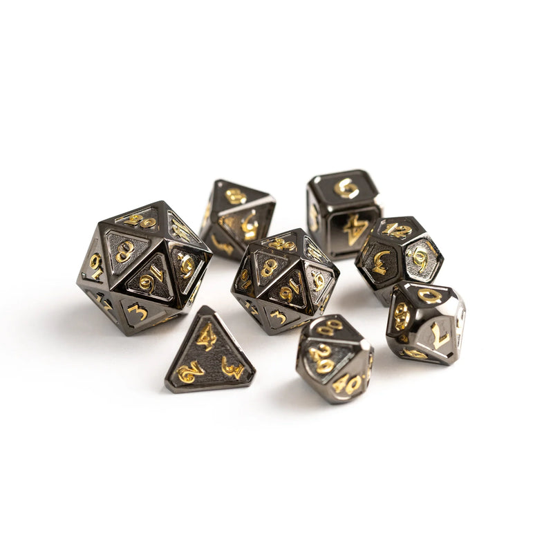 Die Hard Dice 8 Die Metal Dice Set: Mythica Shadowcrown