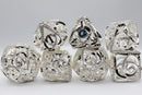 Foam Brain Games Jeweled Silver Hearts RPG Premium Metal Dice Set