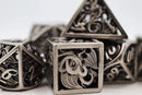 Foam Brain Games Hollow Silver Dragon PRG Metal Dice Set