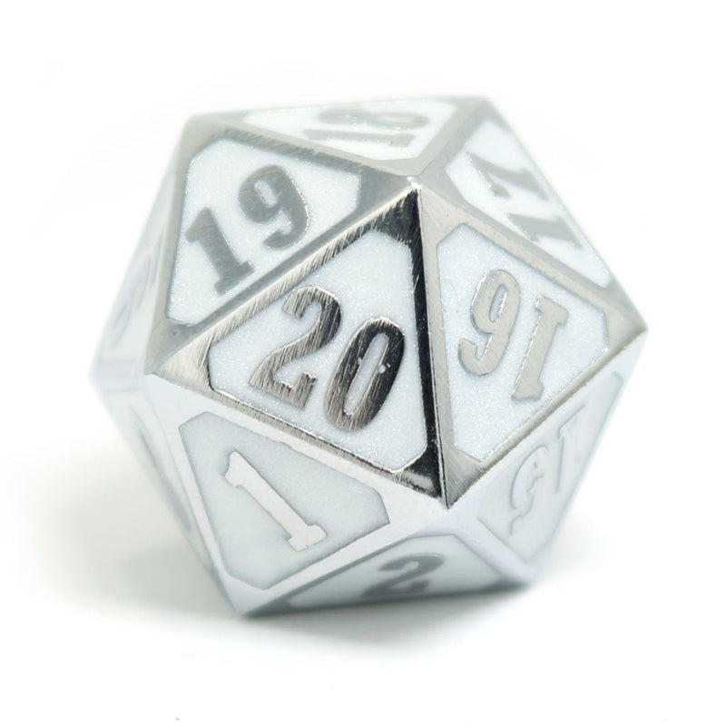 Die Hard Dice Roll Down Counter - Shiny Silver with White
