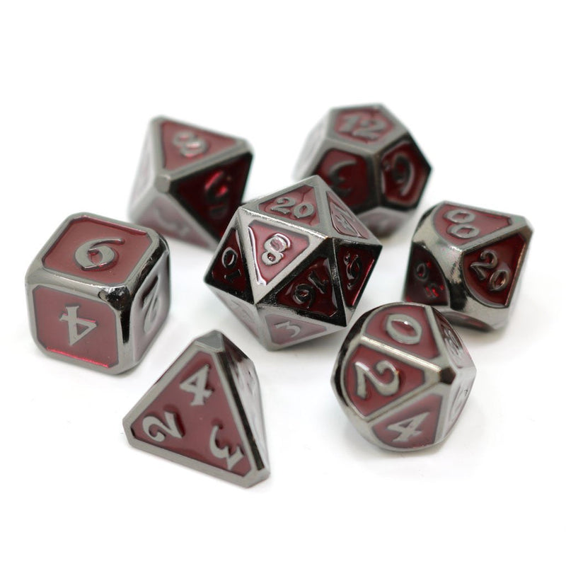 Die Hard Dice 7 Die Metal Dice Set: Mythica Sinister Ruby