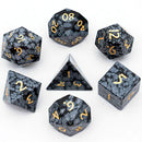 Foam Brain Games RPG Gemstone Dice Set - Snow Flake Engraved with Gold