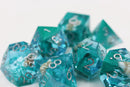 Foam Brain Games Sharp Edge RPG Dice Set: Teal Coral & Sea Snail