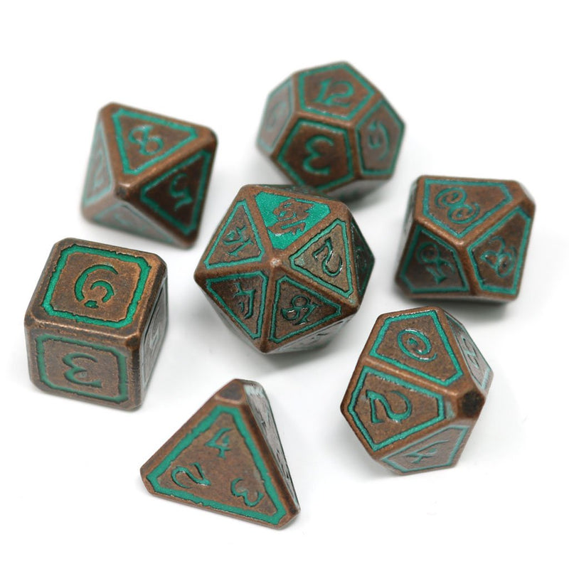 Die Hard Dice 7 Die Metal Dice Set: Unearthed - Sage