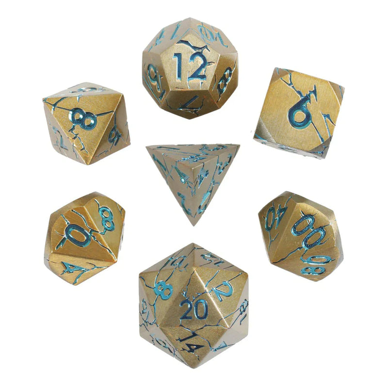 Forged Gaming Warworn Gold 7-Piece Metal Dice Set