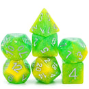 Foam Brain Games RPG Dice Set: Yellow & Green Seabed Treasure