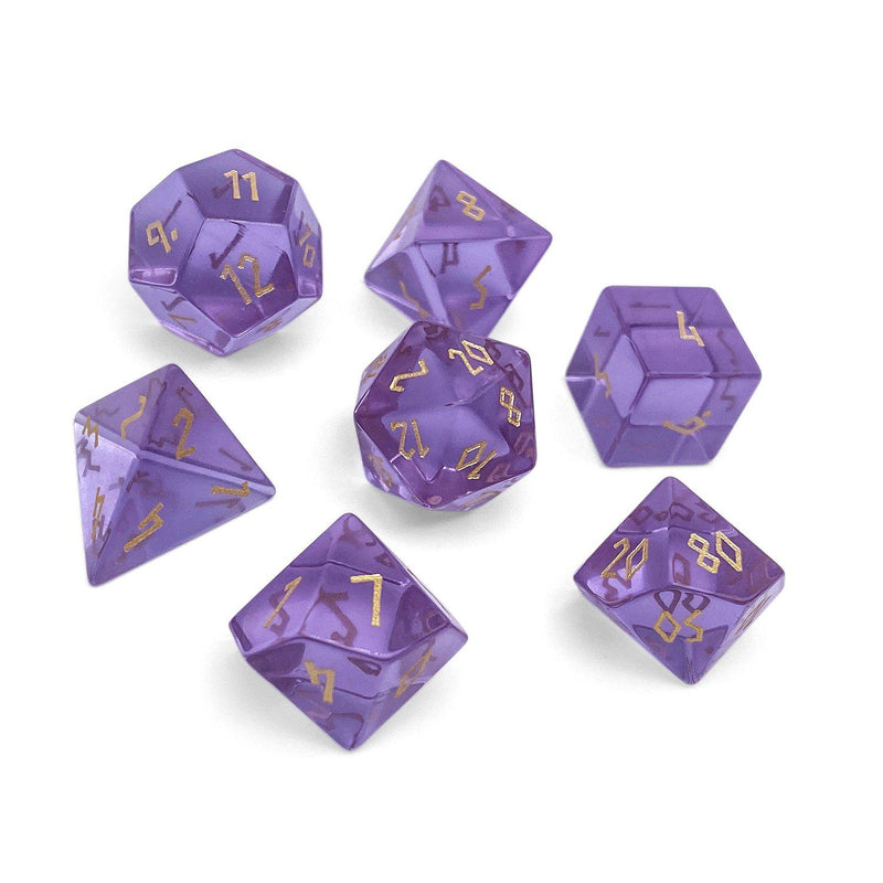 Norse Foundry 7 Die Glass RPG Dice Set: Alexandrite Zircon Glass