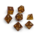 Norse Foundry 7 Die Glass RPG Dice Set: Amber Citrine Zircon Glass