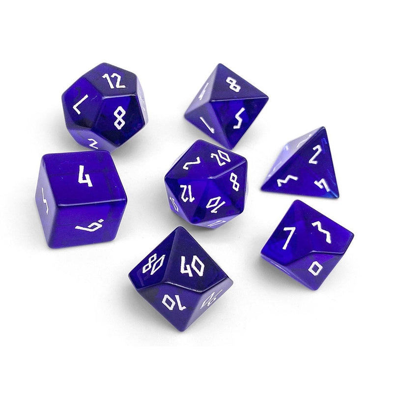 Norse Foundry 7 Die Glass RPG Dice Set: Blue Topaz Zircon Glass