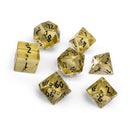 Norse Foundry 7 Die Glass RPG Dice Set: Yellow Topaz Zircon Glass