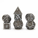 Hymgho Solid Metal Dragon Dice - Iron Black Polyhedral Set (7)
