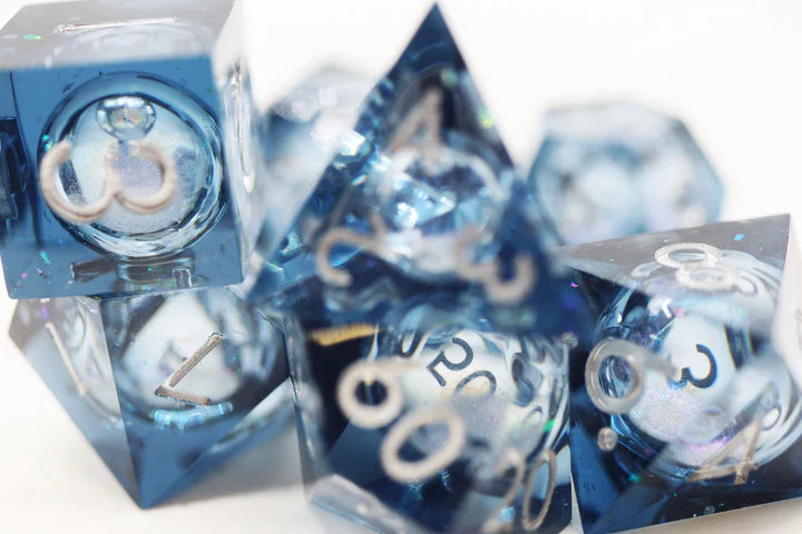 Foam Brain Games Sharp Edge Liquid Core RPG Dice Set: Blue