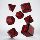 Q Workshop Dice Set - Celtic 3D Revised Beige and Red 7 Dice Set